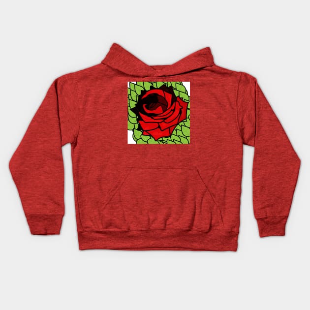 Red Roses Kids Hoodie by momomoma